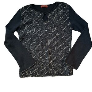 Tous Le Garçons wool blend made in Italy script glitter writing sweater large